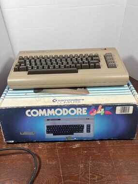 Commodore 64 Vintage Computer With Power Supply & Original Box Tested